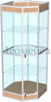 ВА-503 Витрина из профиля с подиумом (угловая) К ВА-500,501 цвет Дуб сонома